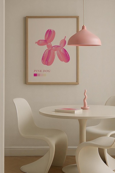 Opak Design Χορευτική Φιγούρα Ροζ Μαξιμαλιστική Τέχνη Πίνακας Τοίχου με Ξύλιν...