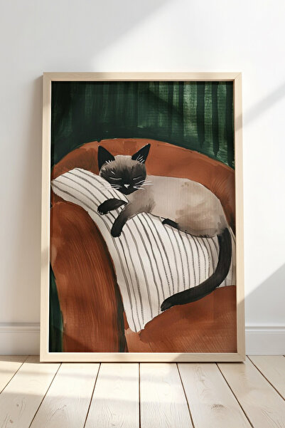 Opak Design Εκτύπωση Van Cat Ζωγραφική τοίχου με ξύλινο πλαίσιο