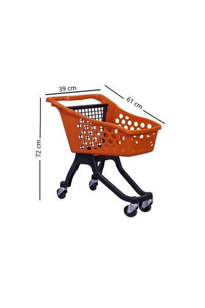 Marketix Kartal Plastik Çocuk Market Alışveriş Arabası 25 Litre Kırmızı