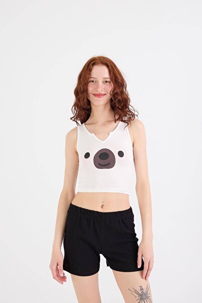 Addax Baskılı Şortlu Pijama Takımı Ş053-M8