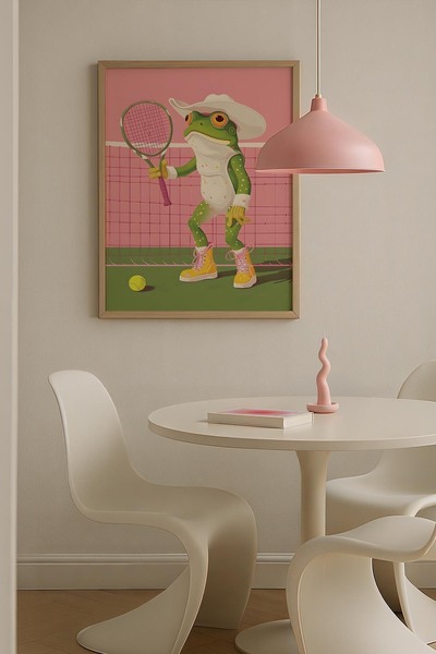 Opak Design Γυναίκα που κρατά λουλούδια Πράσινη Μαξιμαλιστική Τέχνη Πίνακας τ...