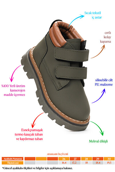 Genel Markalar Azka Cırtlı Erkek Çocuk Bot Ayakkabı