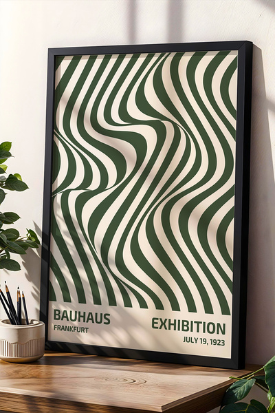 Opak Design Πράσινο στυλ Bauhaus Μινιμαλιστική Γεωμετρική Τέχνη Αφηρημένη Ζωγ...