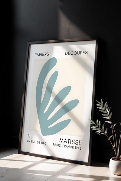 Opak Design Βοτανική σειρά Mint Green Floral Matisse Πίνακας τοίχου με φυσικό...