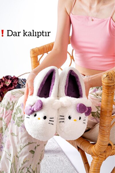 Slipcat Yumuşak Tüylü Peluş Panduf Terlik Ev Kadın Panduf