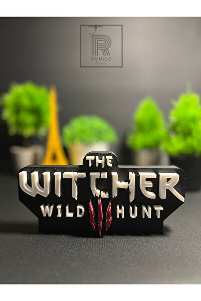 Runico Design The Witcher Logo 17 Cm Masa Üstü Oyun Severler İçin Dekoratif Figür Hediyelik