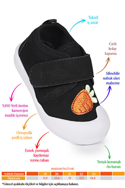 Kiko Kids Strawberry Cırtlı Erkek Bebek İlk Adım Panduf Ayakkabı