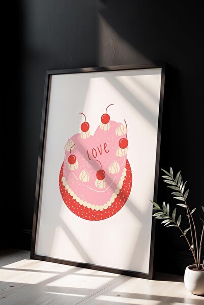 Opak Design Minimal Moon Figure Red Maximalist Art Ζωγραφική τοίχου με ξύλινο...