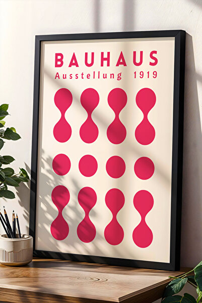 Opak Design Ροζ Bauhaus Style Minimalist Vintage Γεωμετρική Τέχνη Ζωγραφική τ...