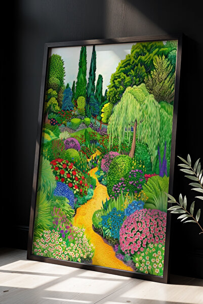 Opak Design Εκτύπωση τοίχου Floral Botanical Art με φυσικό ξύλινο πλαίσιο