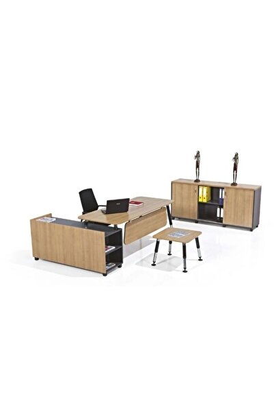 ENG OFİS MOBİLYALARI BERİL ETAJERLİ YÖNETİCİ TAKIMI 3 PARÇA KOLTUKSUZ