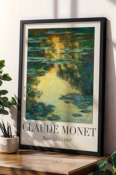Opak Design Claude Monet Water Lilies 1907 Vintage Ζωγραφική τοίχου με φυσικό...