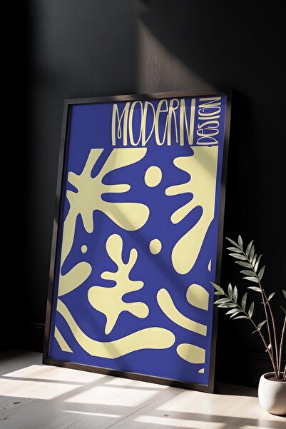 Opak Design Βοτανική Σειρά Floral Blue Matisse Πίνακας τοίχου με φυσικό ξύλιν...