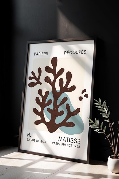 Opak Design Βοτανική Σειρά Σκούρο Καφέ Floral Matisse Πίνακας τοίχου με φυσικ...