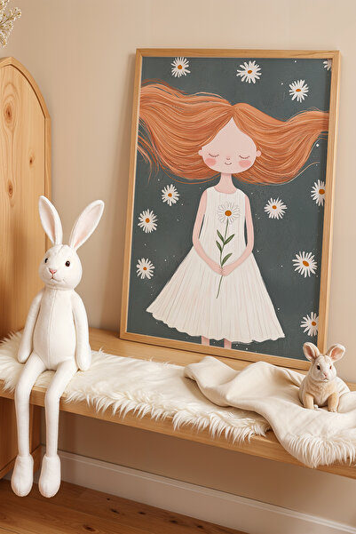 HİGUERA Dreamy Girl with Flowers - Πίνακας Παιδικού και Βρεφικού Δωματίου με ...