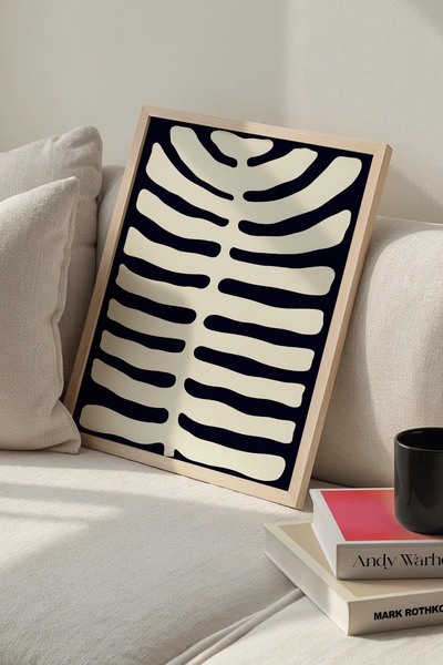 Opak Design Βοτανική Σειρά Λευκό Floral Matisse Πίνακας τοίχου με φυσικό ξύλι...