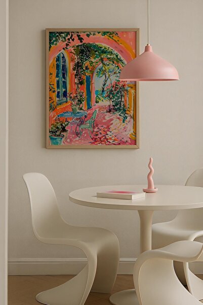 Opak Design Flower Market Neon Renk Trendy Maksimalist Sanatı Ahşap Çerçeveli...