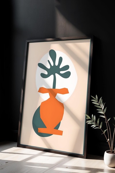 Opak Design Βοτανική Σειρά Floral Matisse Φυσικό Ξύλινο Πλαίσιο Ζωγραφική τοίχου