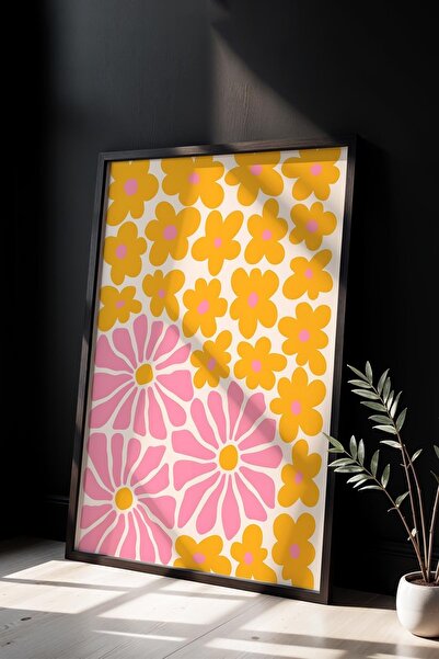 Opak Design Βοτανική Σειρά Ροζ Κίτρινο Floral Ζωγραφική τοίχου Matisse με φυσ...
