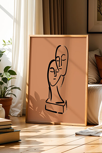 Opak Design Αφηρημένο σχέδιο προσώπου Terra Cotta Ζωγραφική τοίχου με φυσικό ...