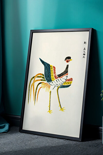 Opak Design Επιτραπέζιο Japandi Vintage με φιγούρα πουλιού με φυσικό ξύλινο π...