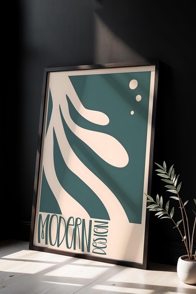 Opak Design Βοτανική Σειρά Floral Matisse Φυσικό Ξύλινο Πλαίσιο Ζωγραφική τοίχου