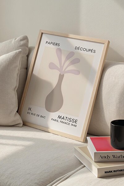 Opak Design Βοτανική Σειρά Sand Beige Floral Matisse Πίνακας τοίχου με φυσικό...
