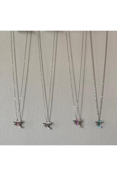 bijoux uniques Hediyelik 4 renk ay kelebek kolye