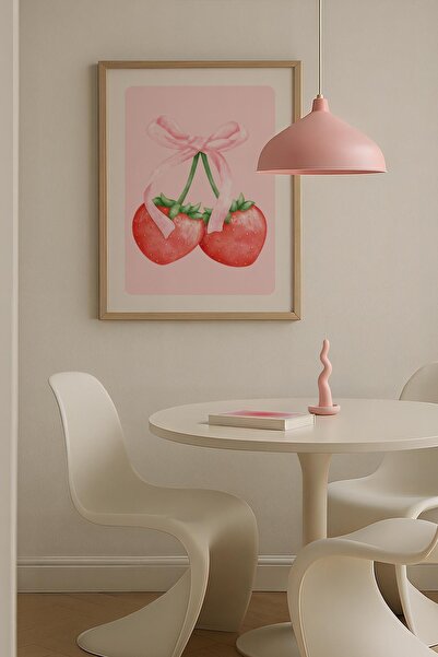 Opak Design Ζωγραφική τοίχου με διπλό μοτίβο κερασιών Λευκό Maximalist Art με...