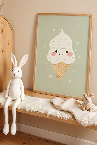HİGUERA Πίνακας Παιδικού και Βρεφικού Δωματίου Smiling Ice Cream με Κώνο και ...