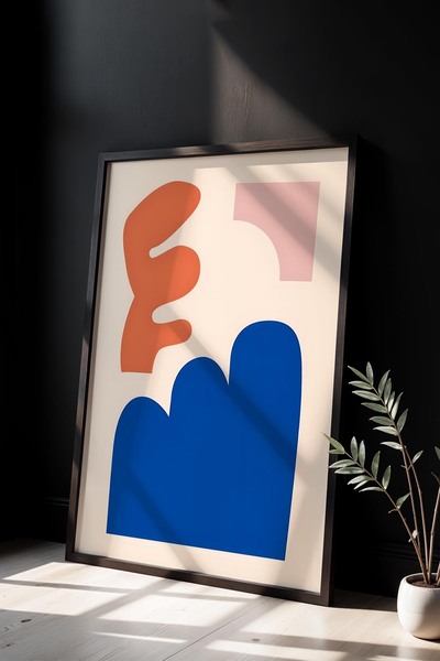 Opak Design Βοτανική Σειρά Floral Matisse Φυσικό Ξύλινο Πλαίσιο Ζωγραφική τοίχου