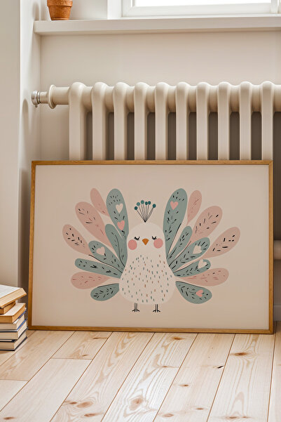 HİGUERA Πολύχρωμος Παγώνι - Πίνακας Παιδικού και Βρεφικού Δωματίου με Φυσικό ...