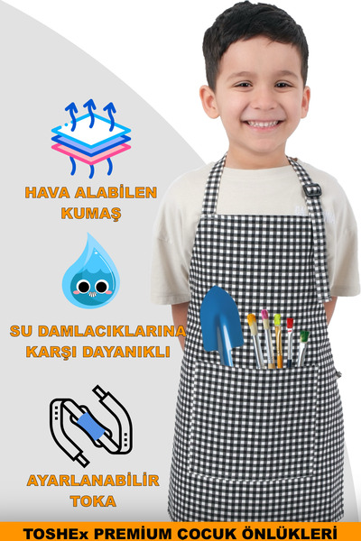 TOSHEX Çocuk Mutfak Önlüğü, Suya Dayanıklı Etkinlik Önlüğü 6-12 yaş Aktivite ...