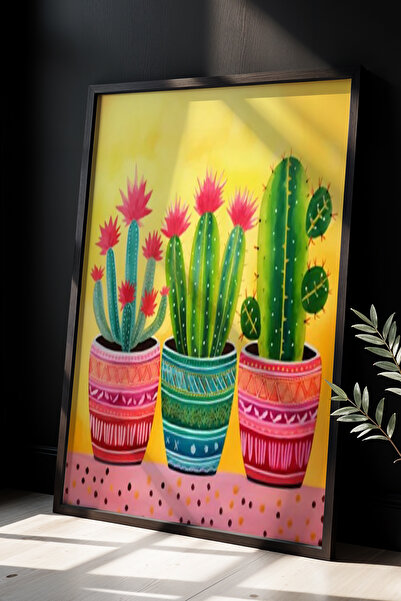 Opak Design Εκτύπωση τοίχου Floral Botanical Art με φυσικό ξύλινο πλαίσιο