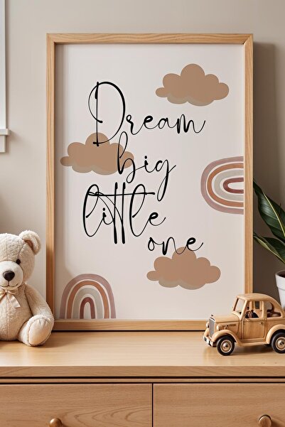 Opak Design Πίνακας τοίχου Dream Big Written Παιδικό Δωμάτιο με Ξύλινο Πλαίσιο