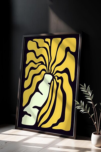 Opak Design Βοτανική Σειρά Yellow Floral Matisse Πίνακας τοίχου με φυσικό ξύλ...