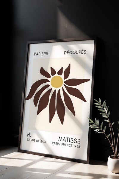 Opak Design Βοτανική Σειρά Σκούρο Καφέ Floral Matisse Πίνακας τοίχου με φυσικ...