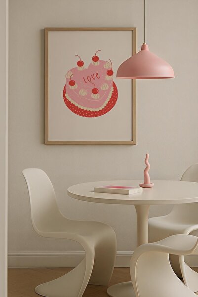 Opak Design Minimal Moon Figure Red Maximalist Art Ζωγραφική τοίχου με ξύλινο...