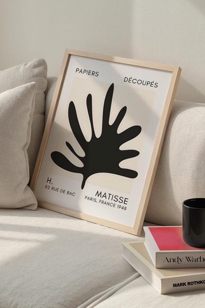 Opak Design Botanical Series Black Floral Minimalist Matisse Πίνακας τοίχου μ...