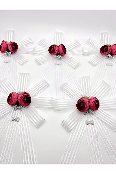 EvremStore Gelin Bohçasına Uygun Çiçekli Bohça Süsü 5 Adet