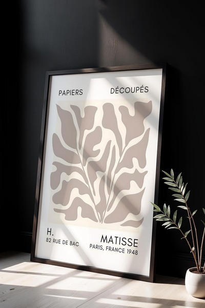 Opak Design Βοτανική Σειρά Sand Beige Floral Matisse Πίνακας τοίχου με φυσικό...