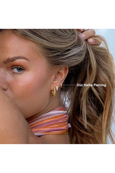 Heppii Düz Halka Cerrahi Çelik Helix Tragus Piercing Günlük