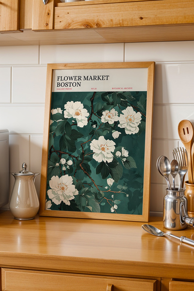 Opak Design Πίνακας BOSTON με φυσικό ξύλινο πλαίσιο – Flowers Market