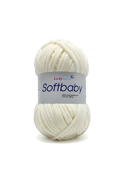 Ladylana SoftBaby (catifea-șenil) Ață de tricotat manual (5Yumak) 506 Cremă