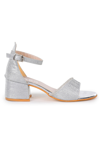 Kiko Kids Elos Striped Daily Girl's 4 cm Heeled Sandals Shoes