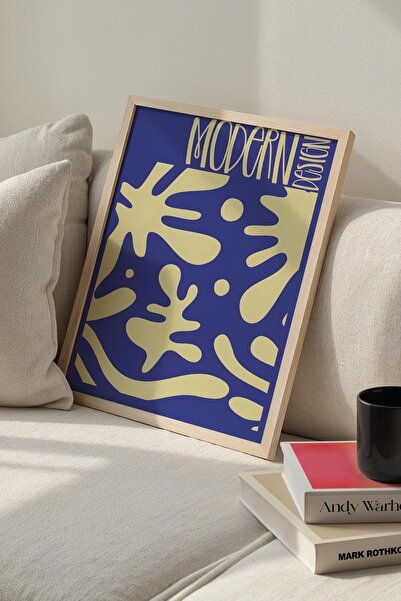 Opak Design Βοτανική Σειρά Floral Blue Matisse Πίνακας τοίχου με φυσικό ξύλιν...