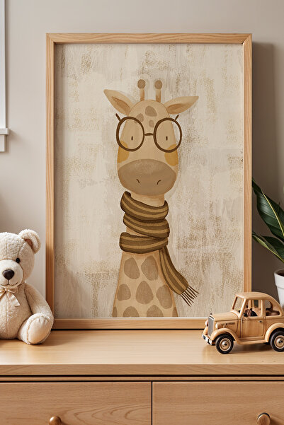 HİGUERA Χαριτωμένη καμηλοπάρδαλη με γυαλιά Παιδικό δωμάτιο Πίνακας τοίχου με ...