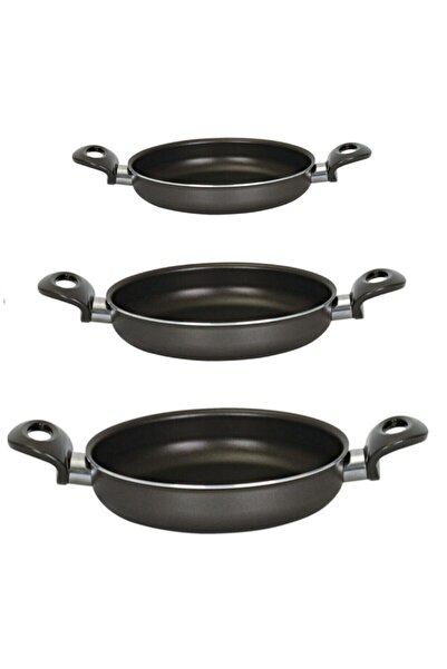 Mehtap Onyx Üçlü Set Kapaksız Teflon Sahan Seti 16-18-20cm