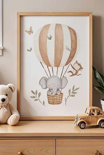 HİGUERA Милий слон, що літає на повітряній кулі – картина для дитячої кімнати...