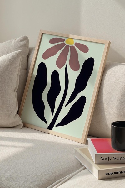 Opak Design Βοτανική σειρά Dusty Rose Floral Matisse Πίνακας τοίχου με φυσικό...